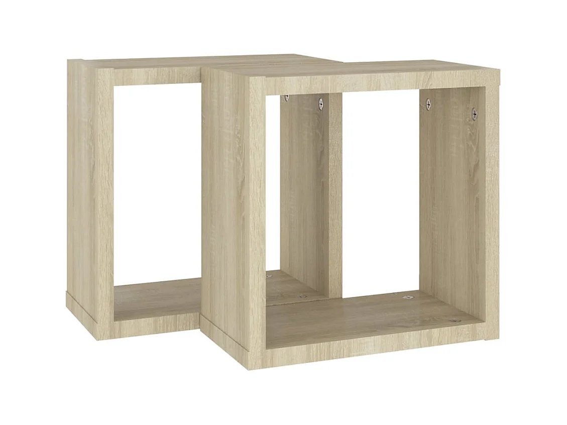 Mensole a cubo da parete 2 pezzi in rovere sonoma 30x15x30 cm
