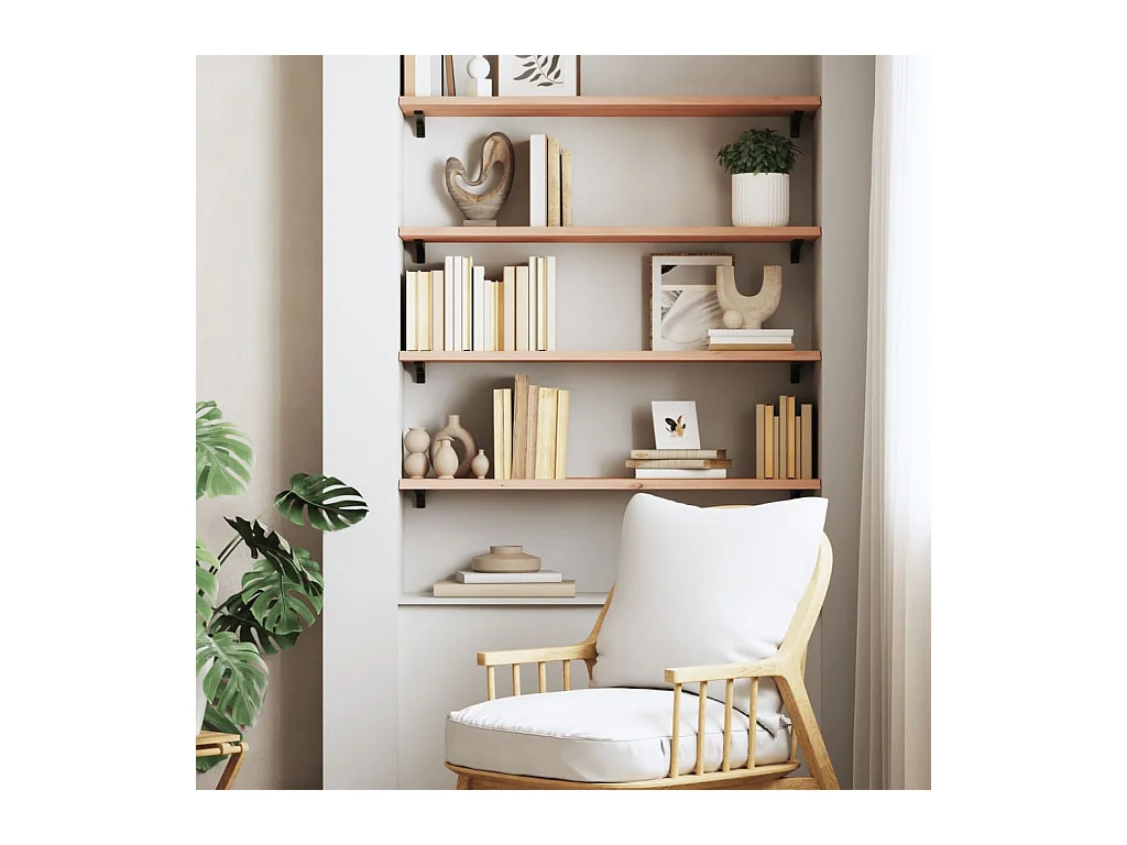 Étagère murale 80x30x2 cm bois de chêne massif non traité