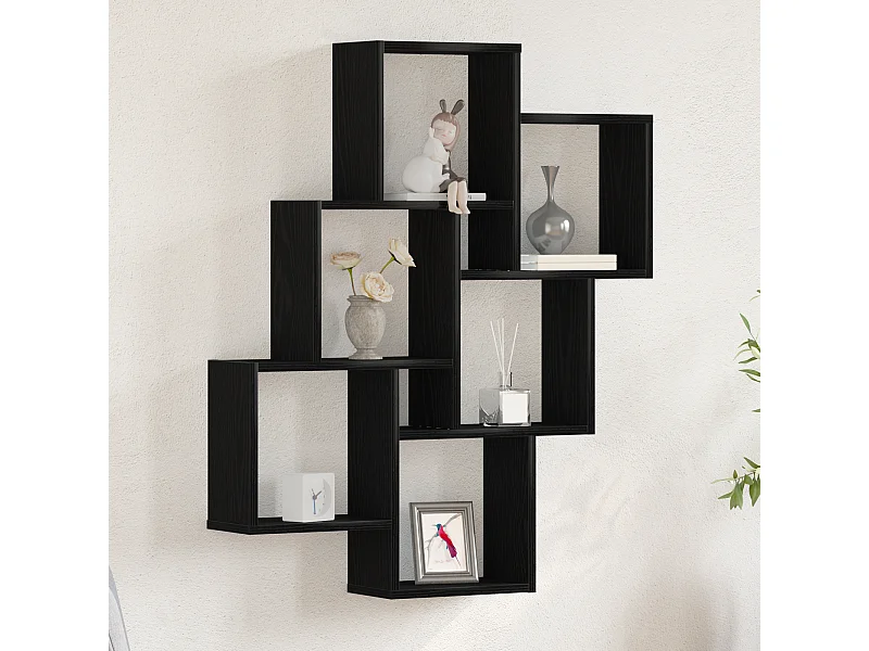 Parete attrezzata in rovere nero 78x15x92 cm in legno precomposto