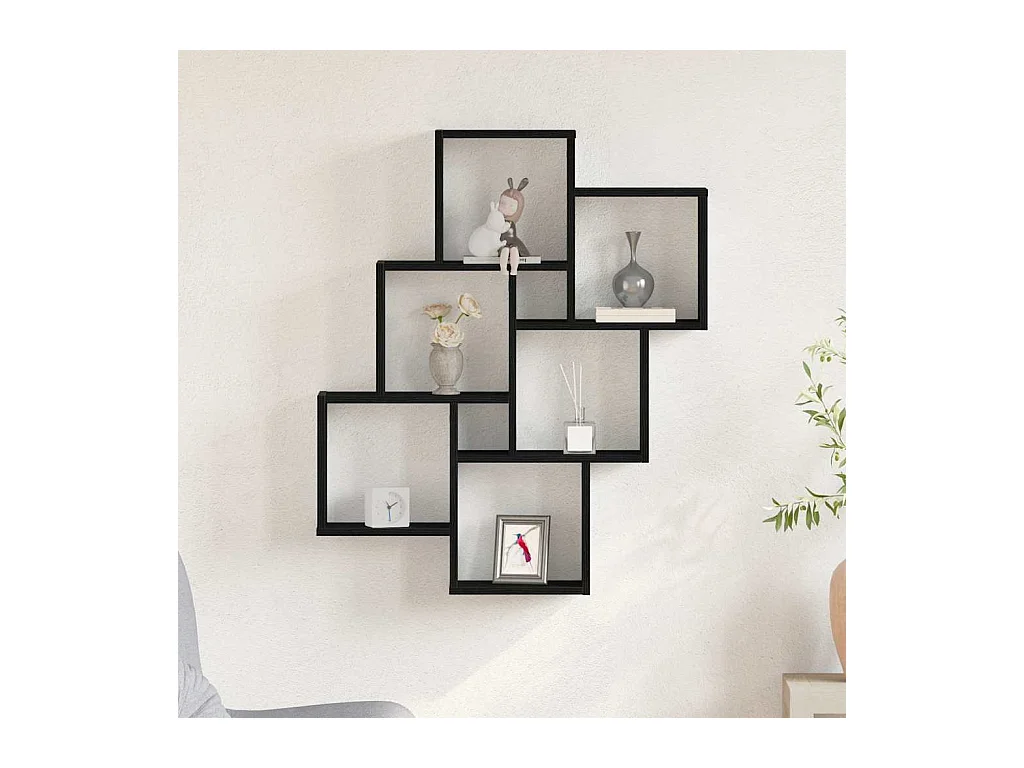 Parete attrezzata in rovere nero 78x15x92 cm in legno precomposto