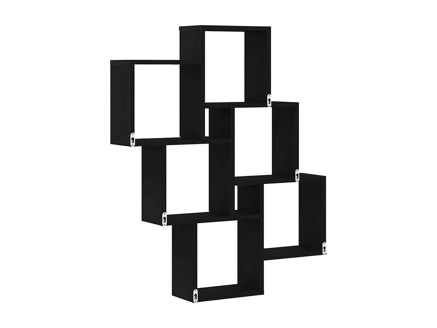 Zwarte eiken wandkast 78x15x92 cm in gereconstrueerd hout