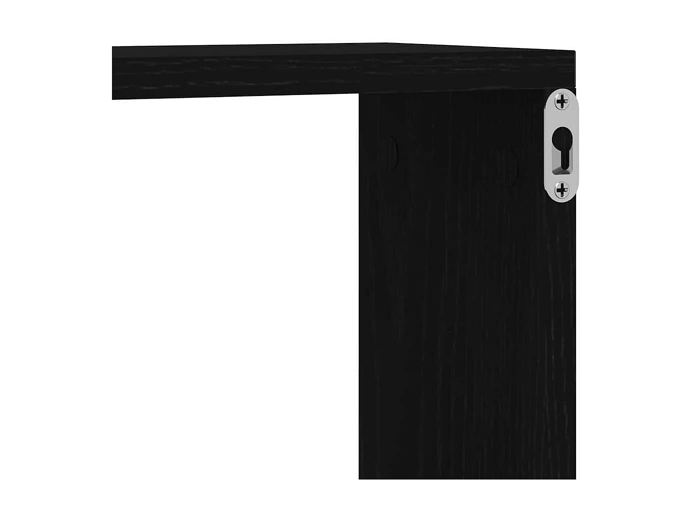 Zwarte eiken wandkast 78x15x92 cm in gereconstrueerd hout