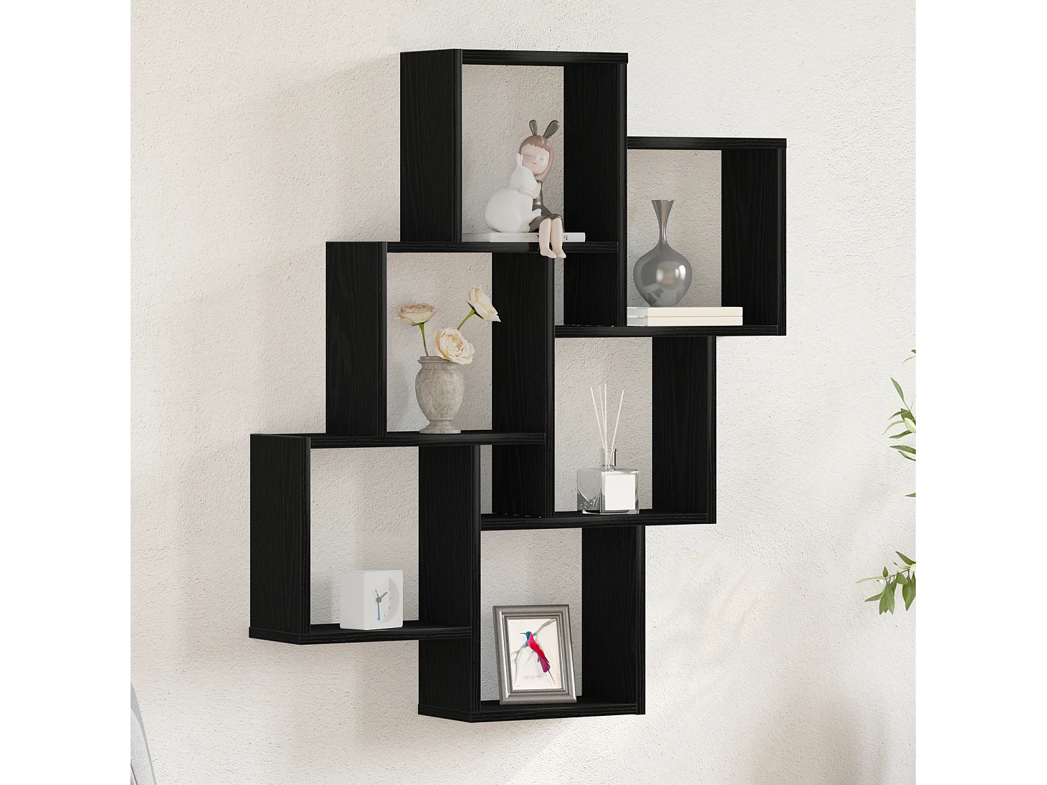 Meuble mural Chêne noir 78x15x92 cm en bois reconstitué