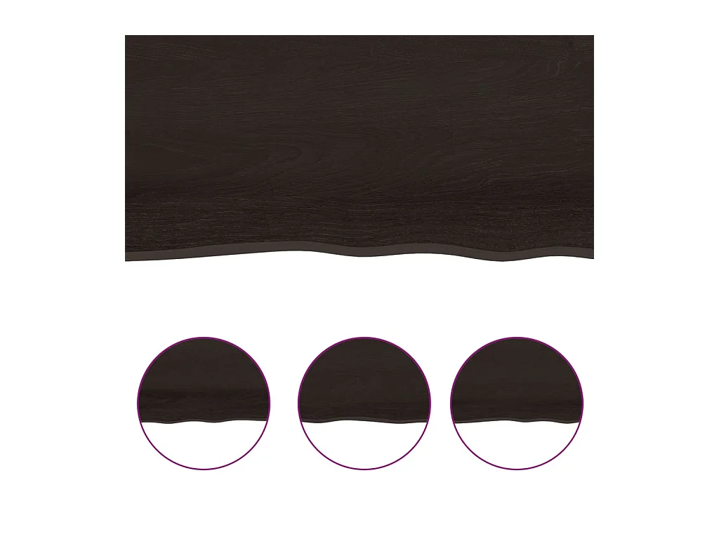 Étagère murale marron foncé 80x60x2 cm bois chêne massif traité