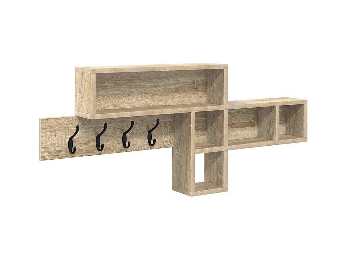Porte-manteau mural Chêne Sonoma 100 x 12 x 43.5 cm