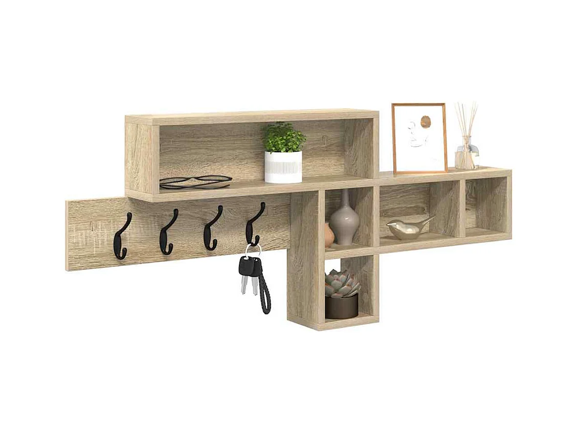 Porte-manteau mural Chêne Sonoma 100 x 12 x 43.5 cm