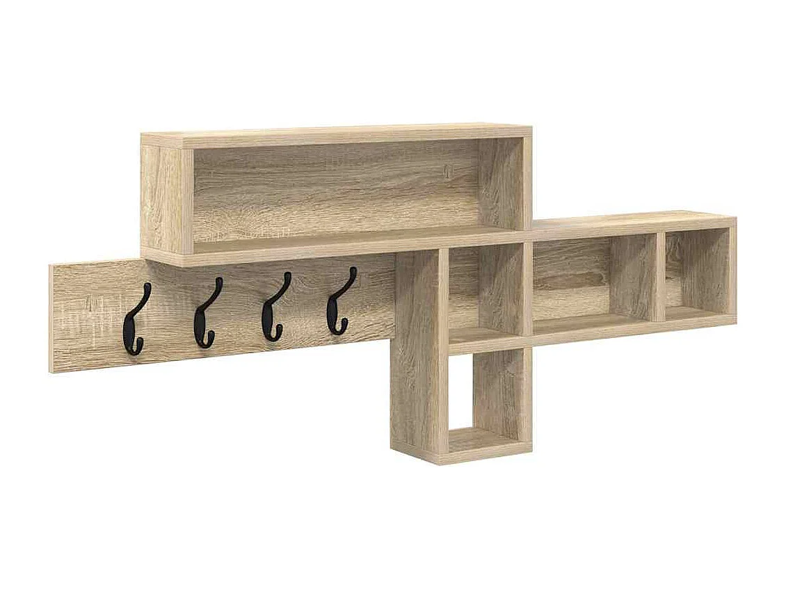 Perchero de pared de roble Sonoma 100 x 12 x 43,5 cm