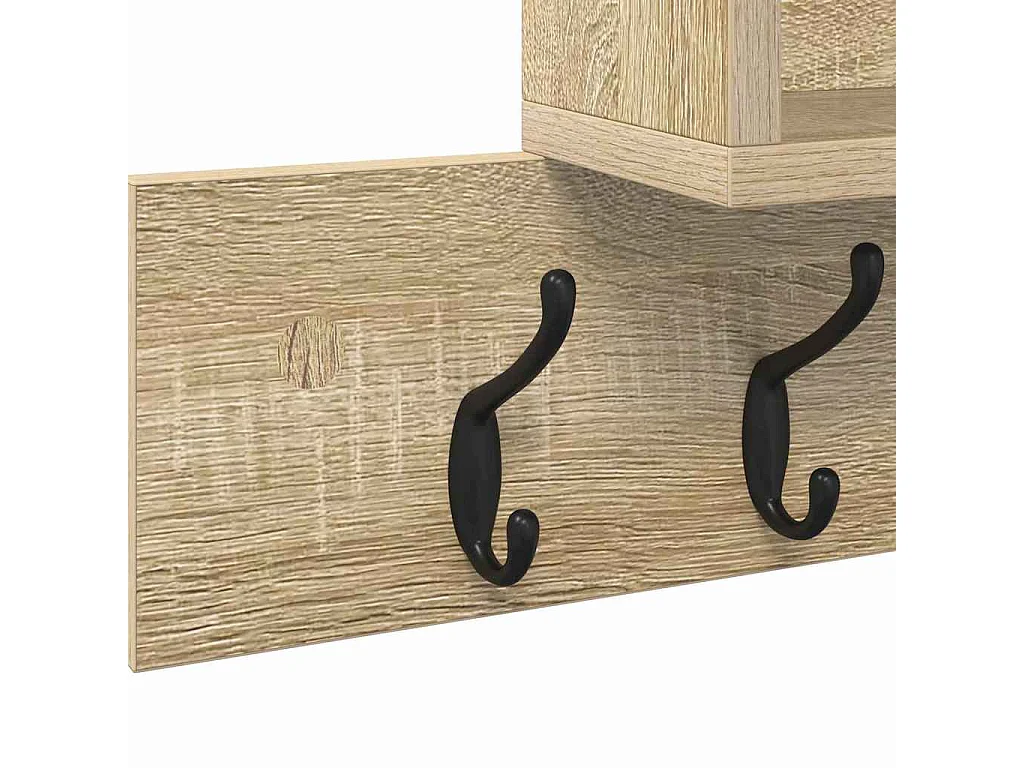 Perchero de pared de roble Sonoma 100 x 12 x 43,5 cm