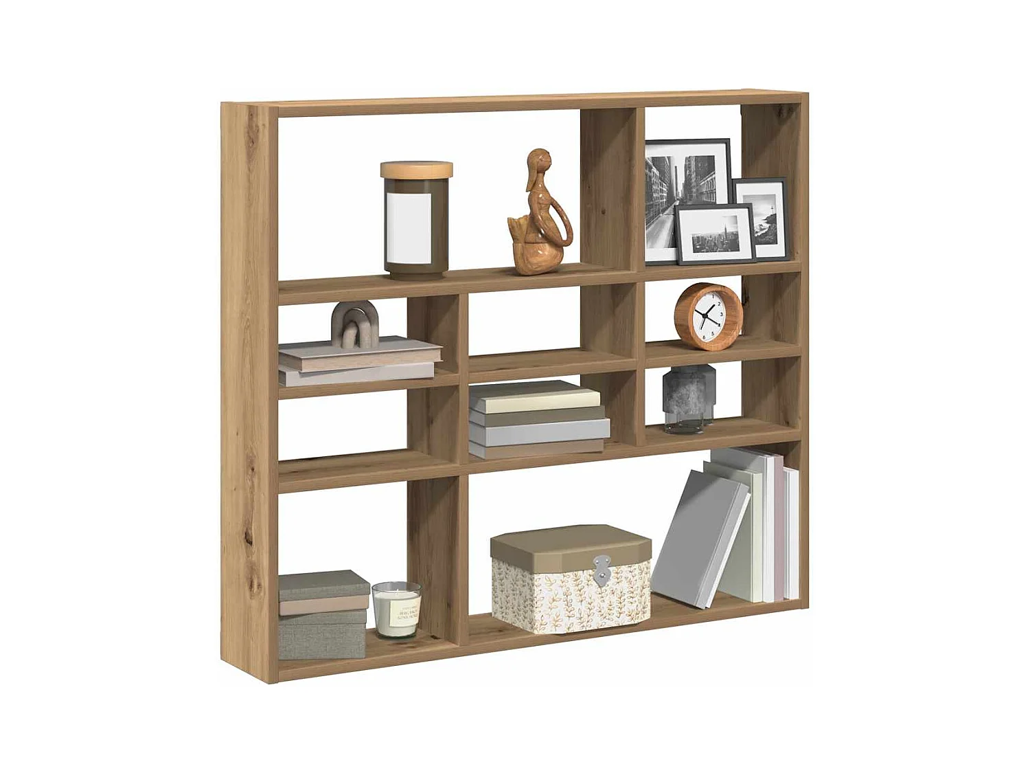 Étagère murale chêne artisanal 90x16x78 cm bois d'ingénierie