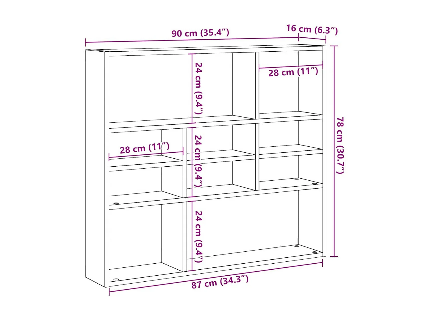 Étagère murale chêne artisanal 90x16x78 cm bois d'ingénierie