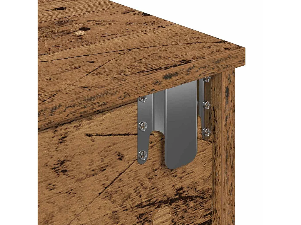 Étagère murale avec tiroirs vieux bois bois d'ingénierie