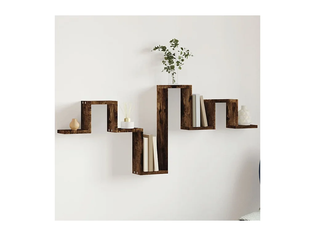 Étagère murale chêne fumé 104,5x10x43 cm bois d'ingénierie