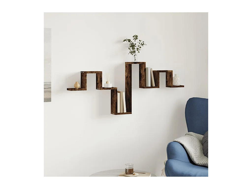 Étagère murale chêne fumé 104,5x10x43 cm bois d'ingénierie