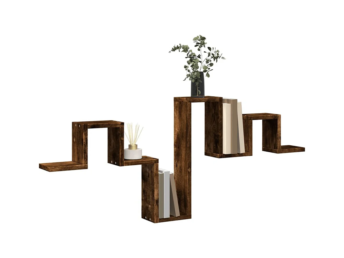 Étagère murale chêne fumé 104,5x10x43 cm bois d'ingénierie