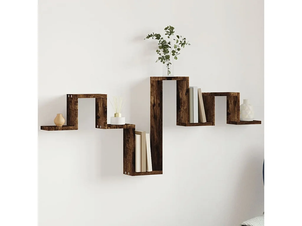 Wandregal aus geräucherter Eiche 104,5 x 10 x 43 cm, Holzwerkstoff