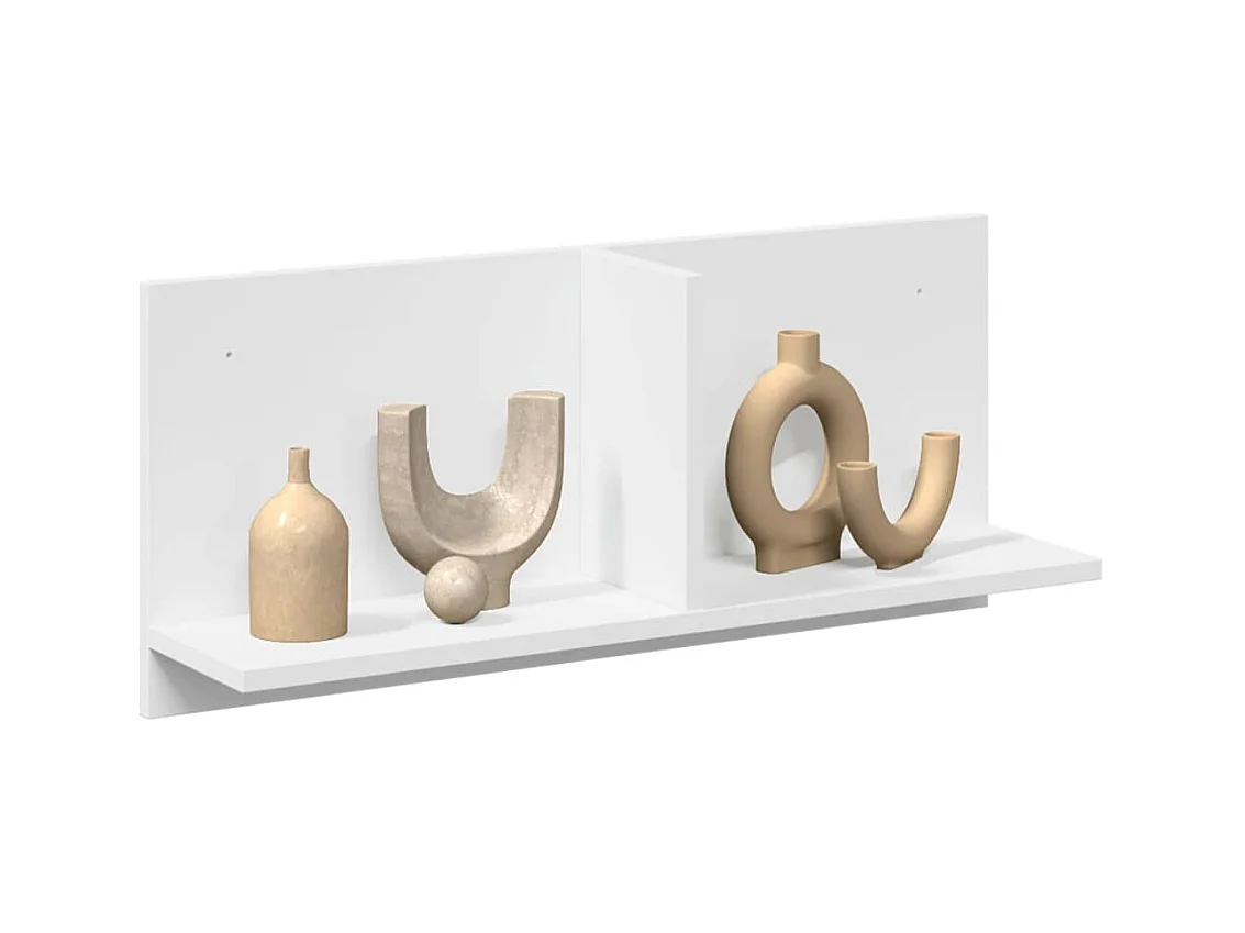 Wandkast 70x16,5x30 cm wit bewerkt hout