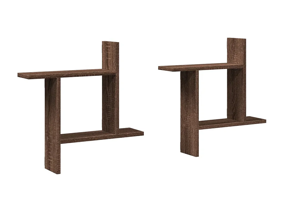 estantes de pared de roble marrón 50x12x50cm madera de ingeniería