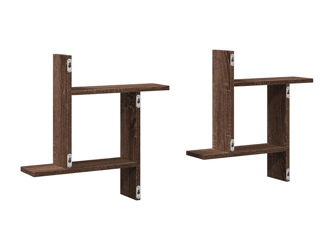 estantes de pared de roble marrón 50x12x50cm madera de ingeniería