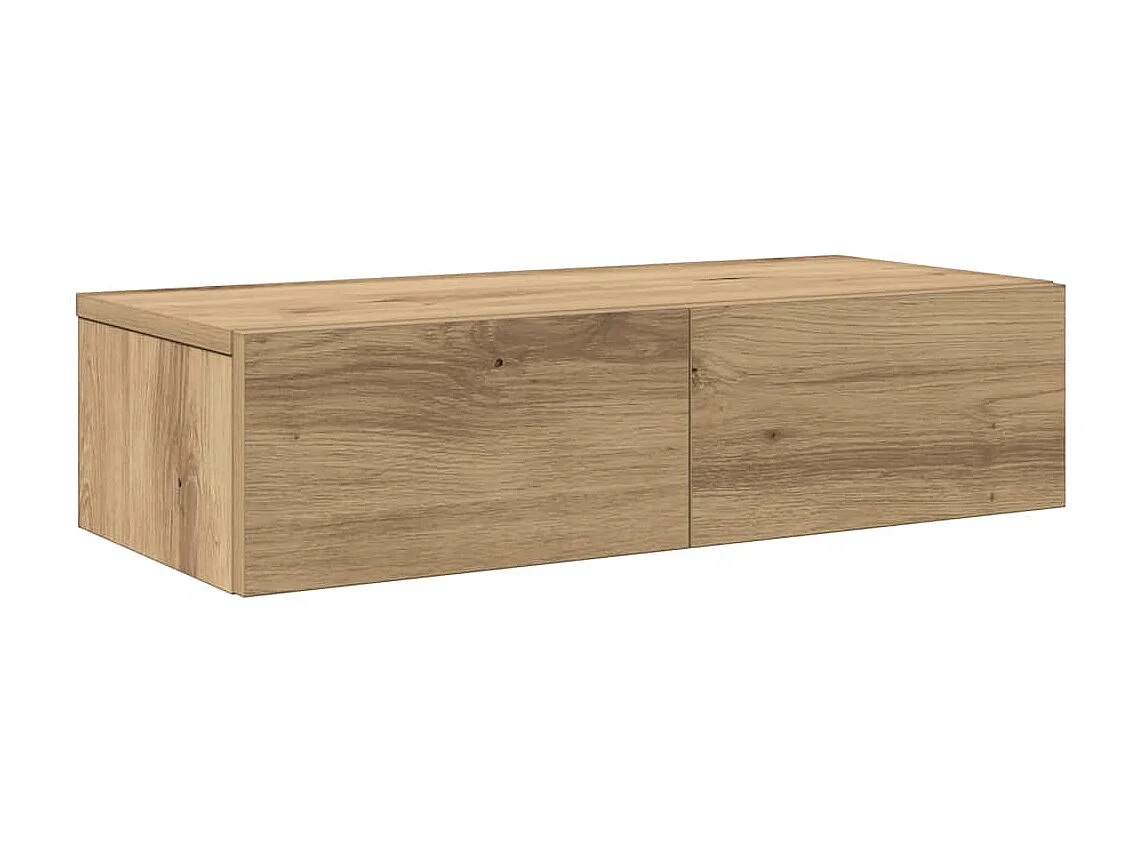 Étagère murale avec tiroirs chêne artisanal bois d'ingénierie