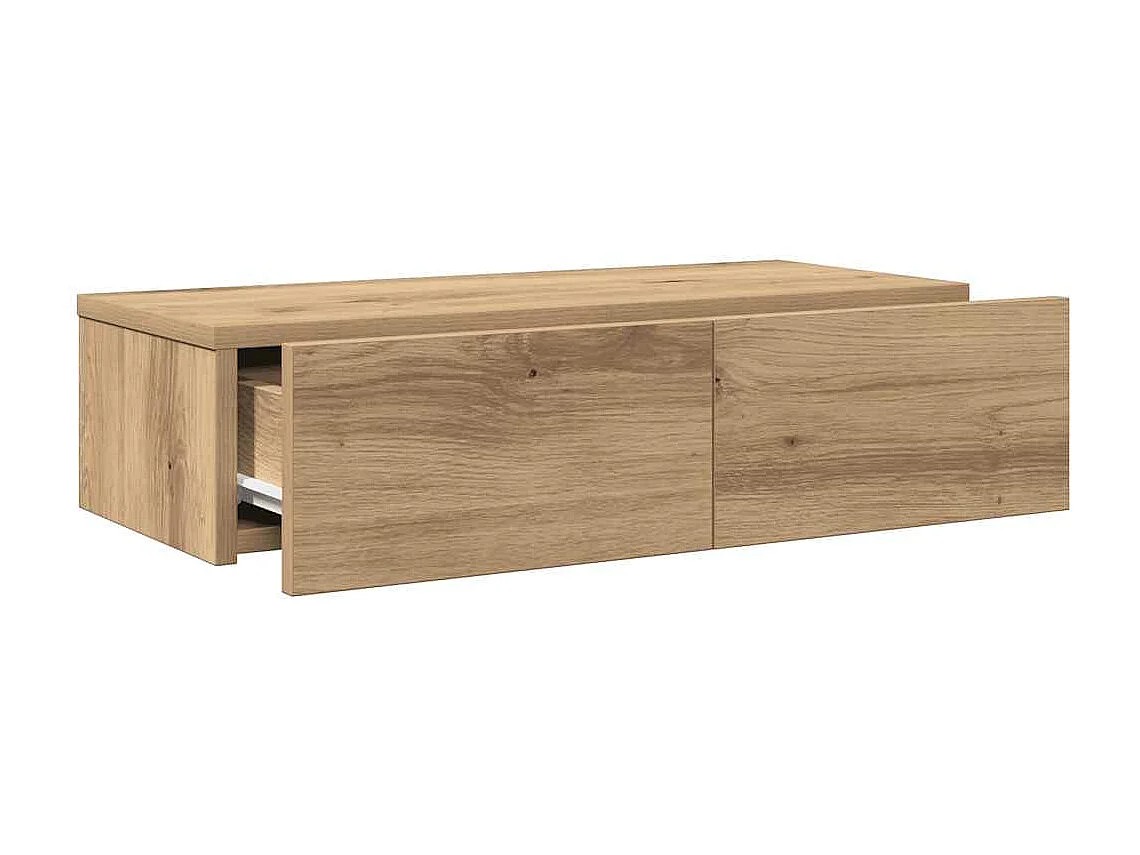 Étagère murale avec tiroirs chêne artisanal bois d'ingénierie
