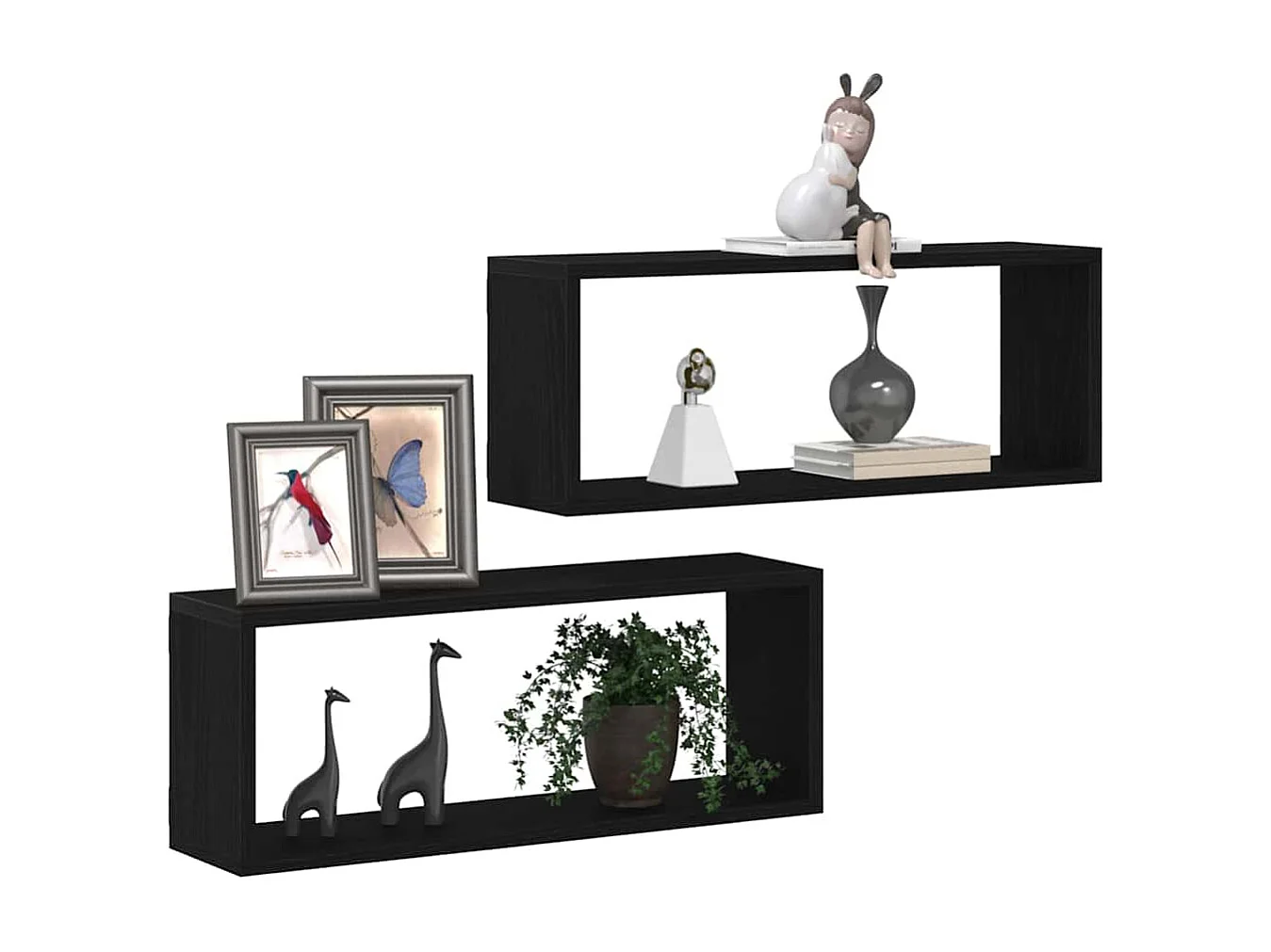 Étagères murales 2 pièces Chêne noir 60x15x23 cm en bois d'ingénierie