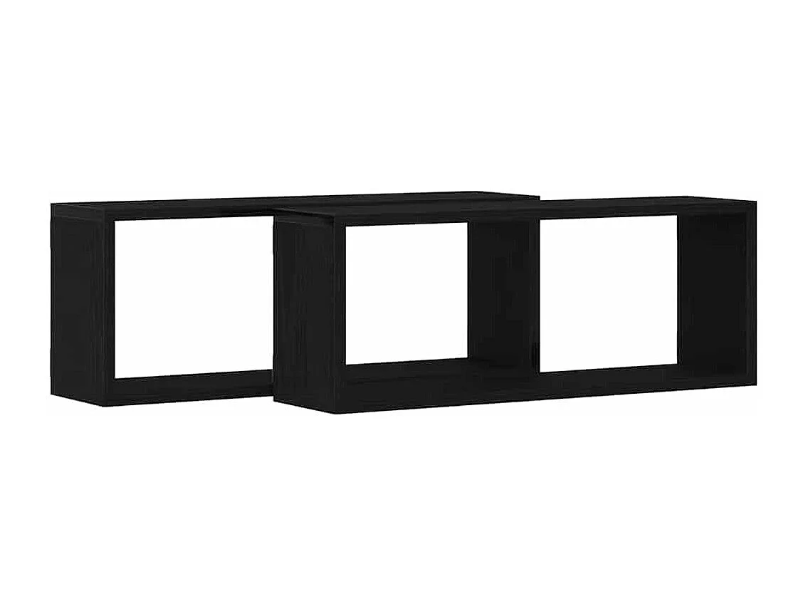 2-teiliges Wandregal Schwarzeiche 60x15x23 cm aus Holzwerkstoff