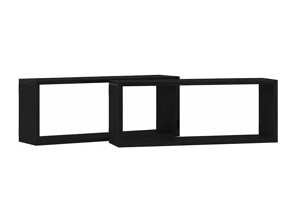 2-teiliges Wandregal Schwarzeiche 60x15x23 cm aus Holzwerkstoff