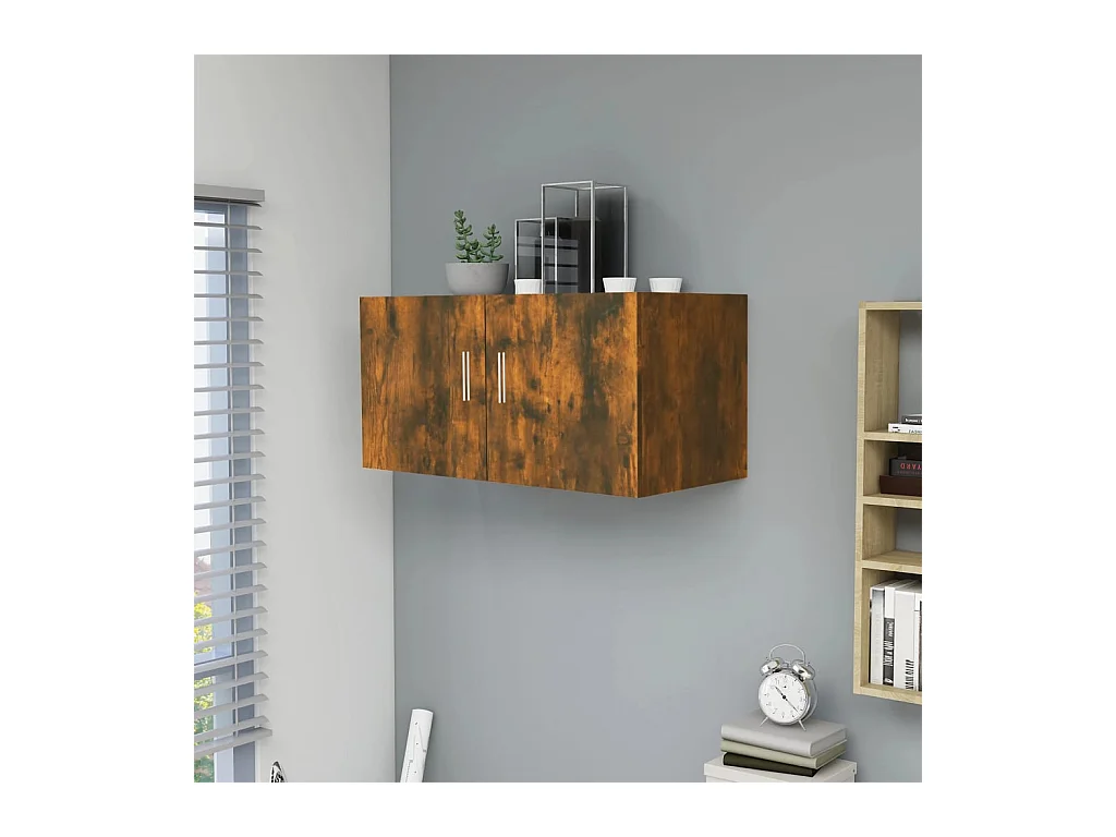 Armoire murale Chêne fumé 80x39x40 cm Bois d'ingénierie