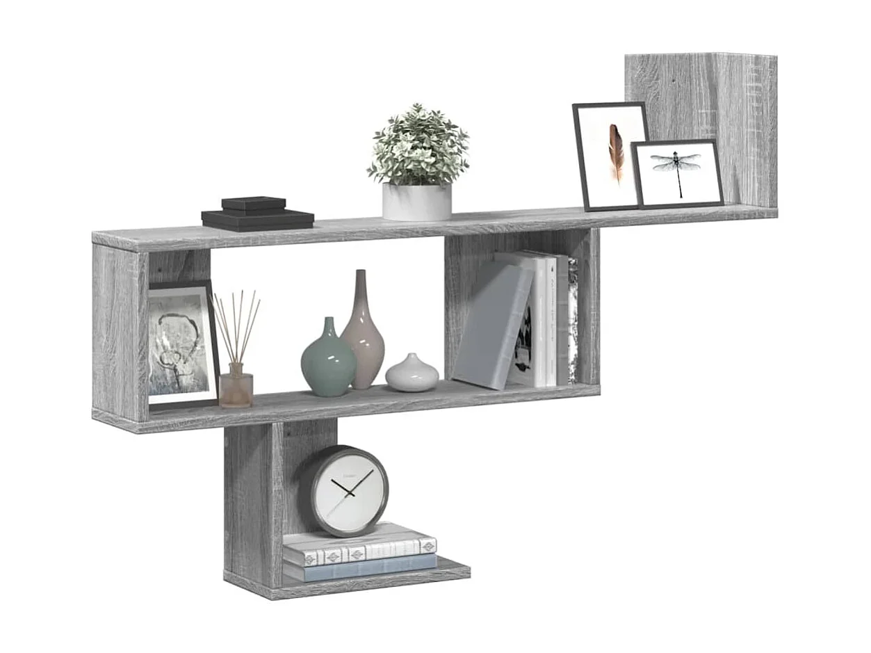 Sonoma wandplank grijs 100x15x70 cm bewerkt hout