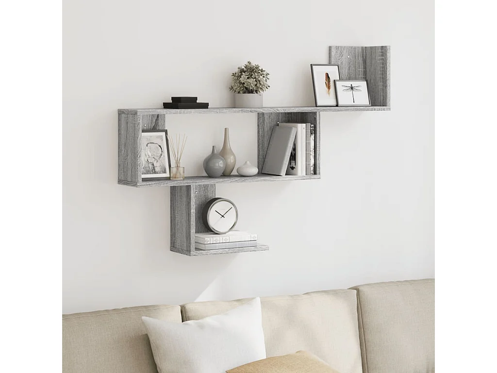 Estante de pared Sonoma gris 100x15x70 cm madera de ingeniería
