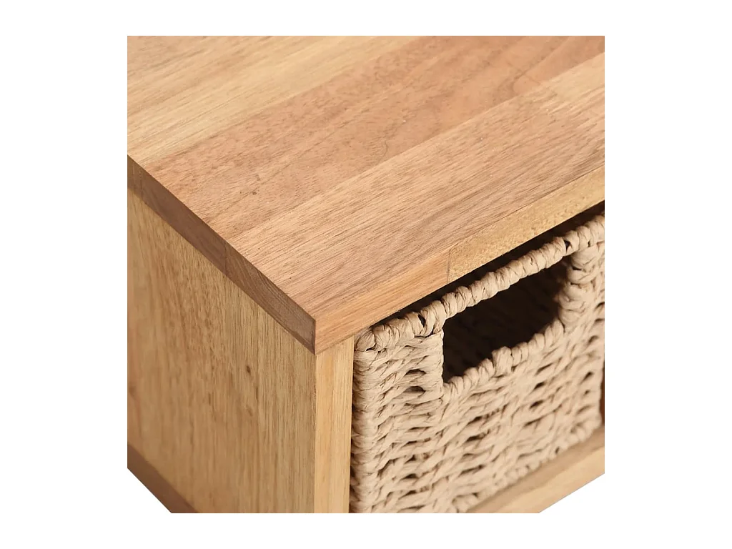 Étagère murale avec paniers 62x18x16 cm Bois massif de noyer