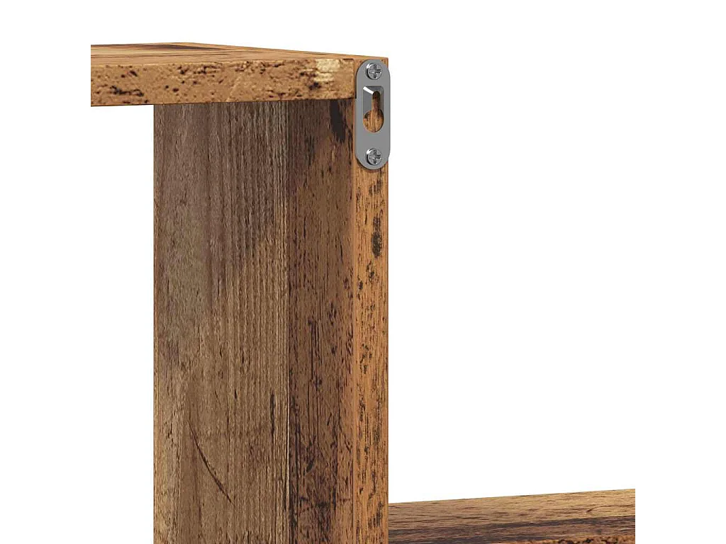 Étagères murales 2 pcs vieux bois 100x15x20cm bois d'ingénierie