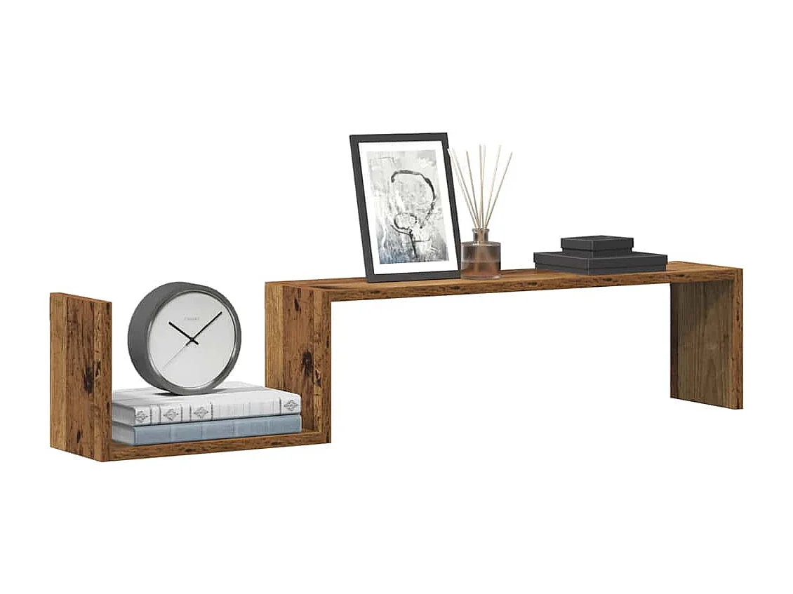 Étagères murales 2 pcs vieux bois 100x15x20cm bois d'ingénierie