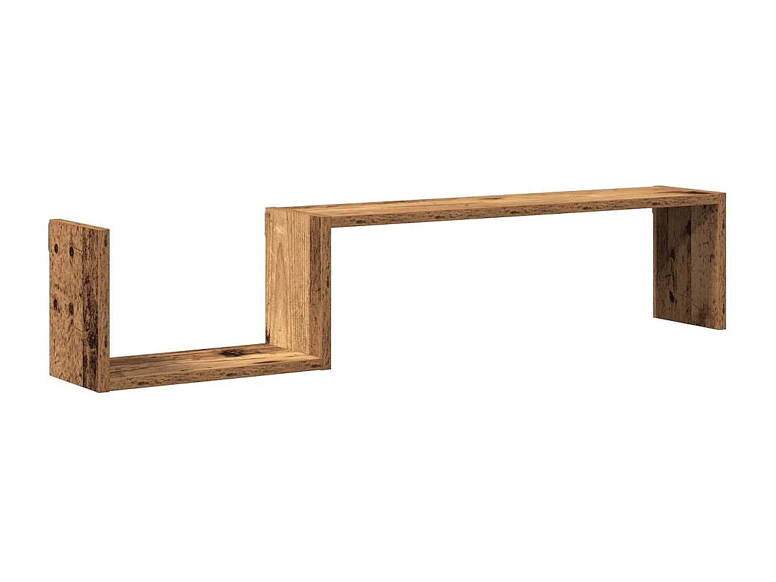 Étagères murales 2 pcs vieux bois 100x15x20cm bois d'ingénierie