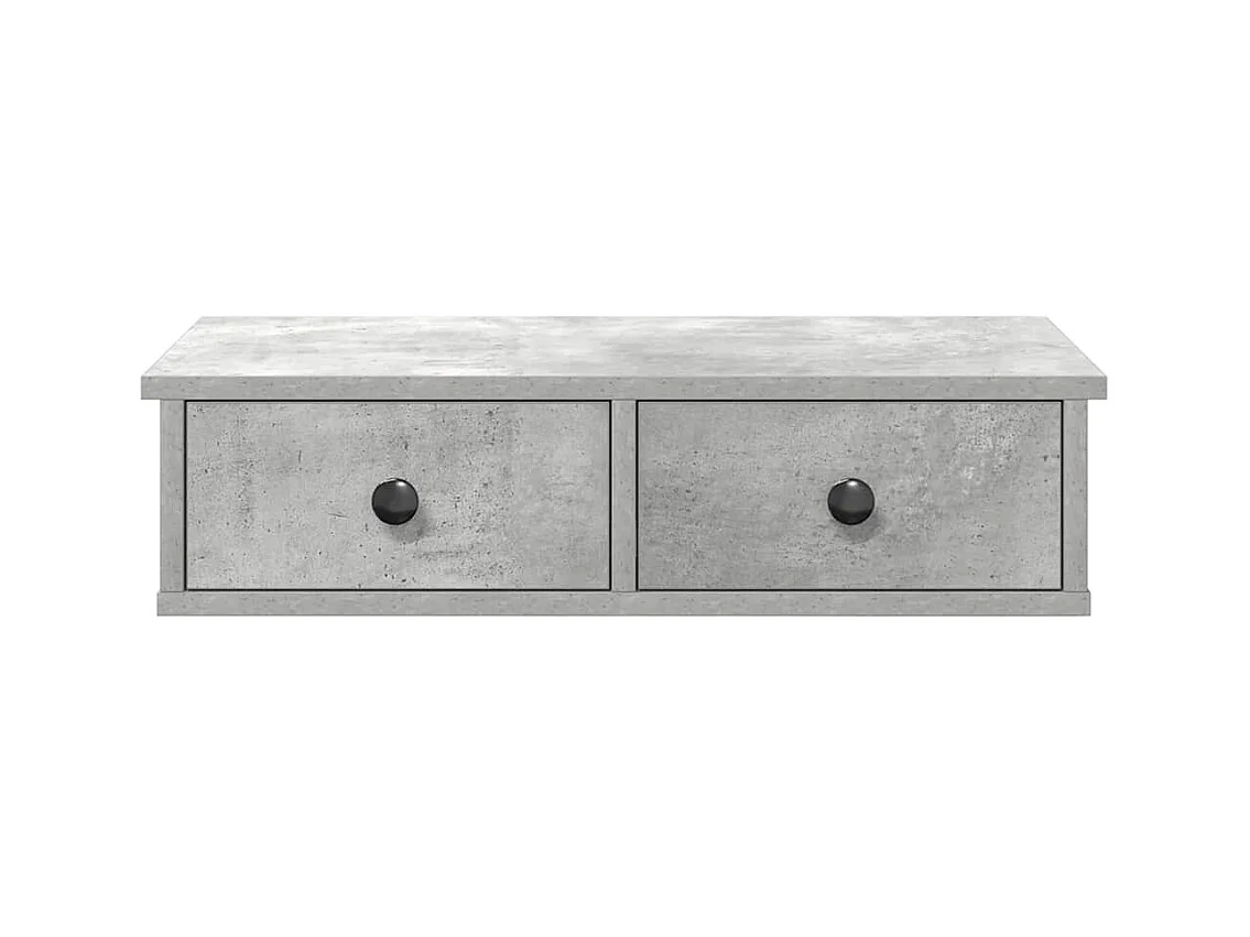 Étagère murale avec tiroirs gris béton bois d'ingénierie