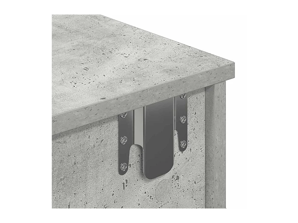 Étagère murale avec tiroirs gris béton bois d'ingénierie