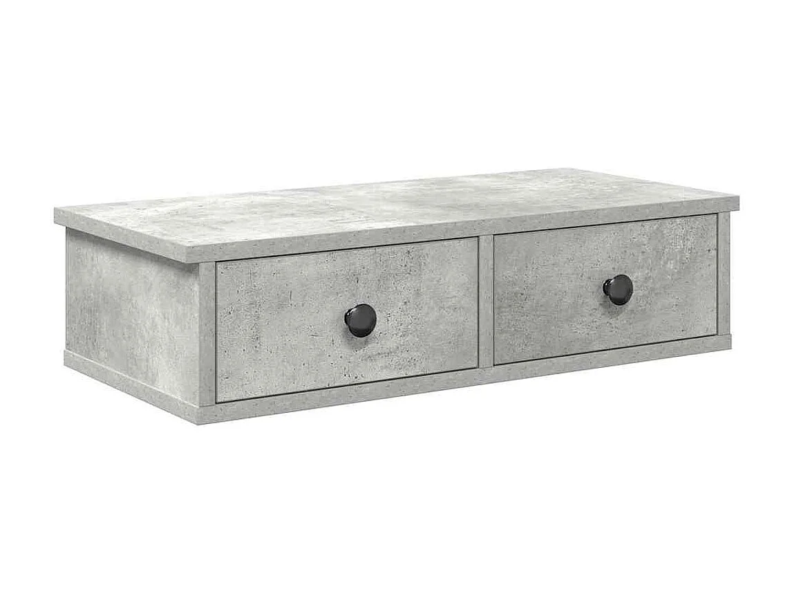 Étagère murale avec tiroirs gris béton bois d'ingénierie