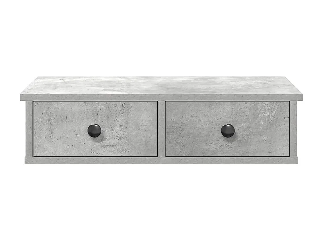 Étagère murale avec tiroirs gris béton bois d'ingénierie