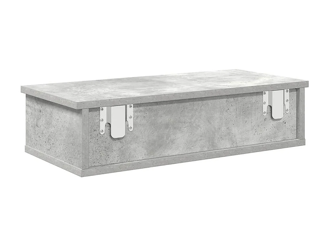 Étagère murale avec tiroirs gris béton bois d'ingénierie