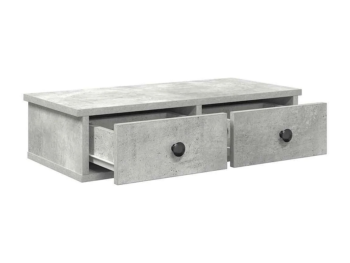 Étagère murale avec tiroirs gris béton bois d'ingénierie