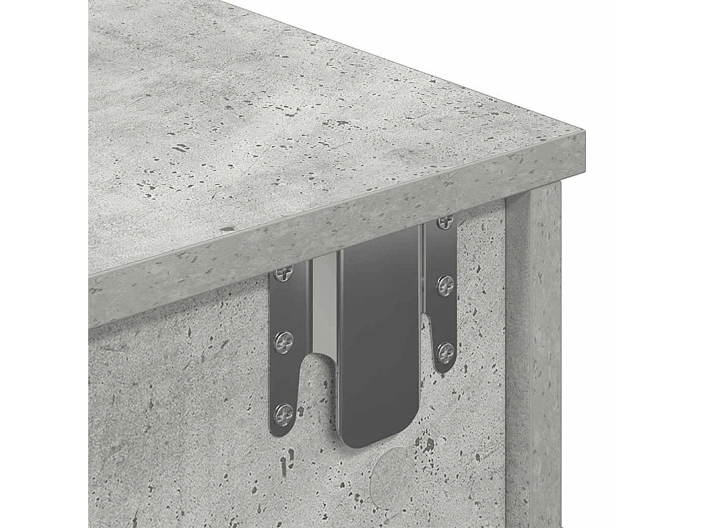 Étagère murale avec tiroirs gris béton bois d'ingénierie