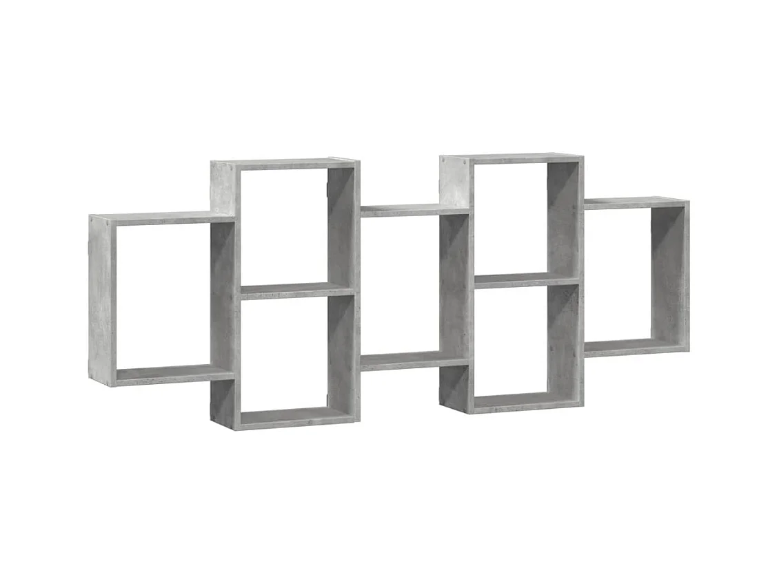 Betongrijze wandplank 159x18x65 cm bewerkt hout