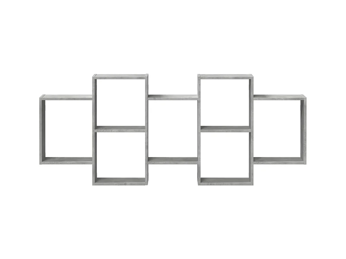 Betongrijze wandplank 159x18x65 cm bewerkt hout