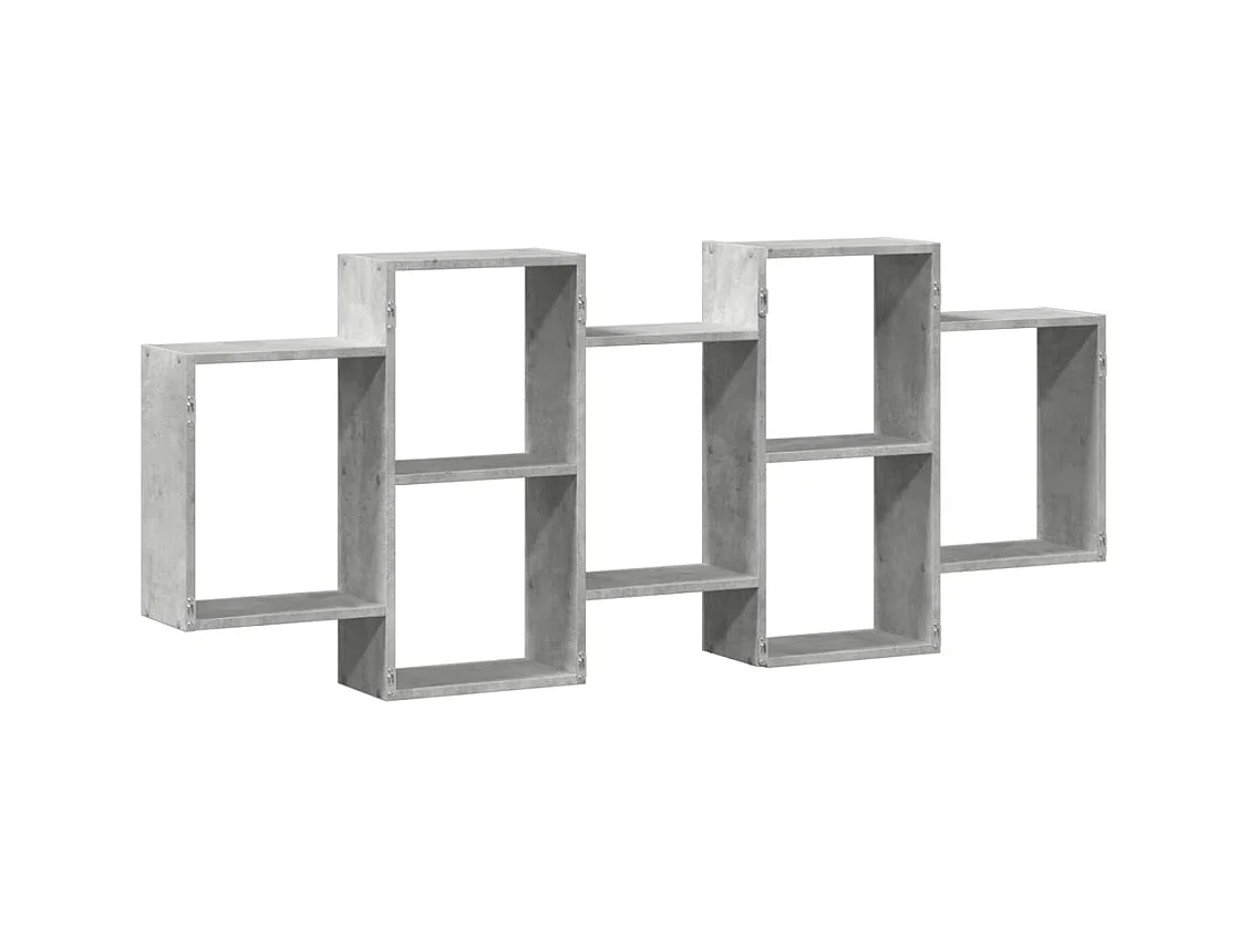 Betongrijze wandplank 159x18x65 cm bewerkt hout