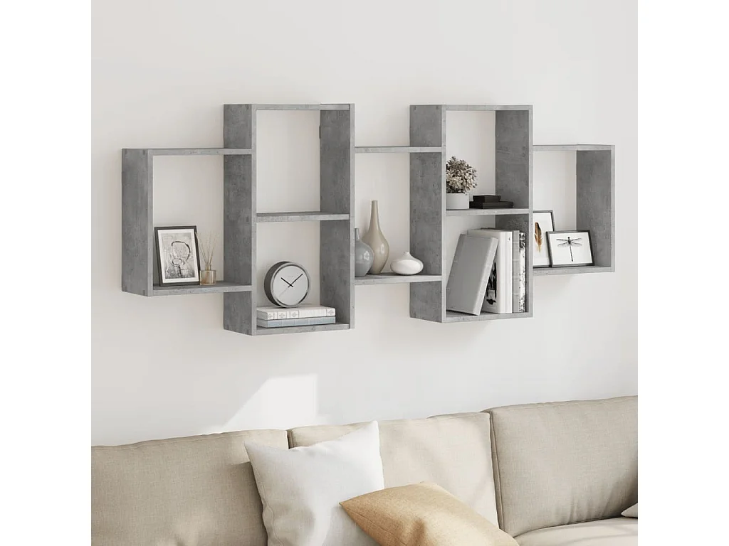 Estante de pared de hormigón gris 159x18x65 cm madera de ingeniería