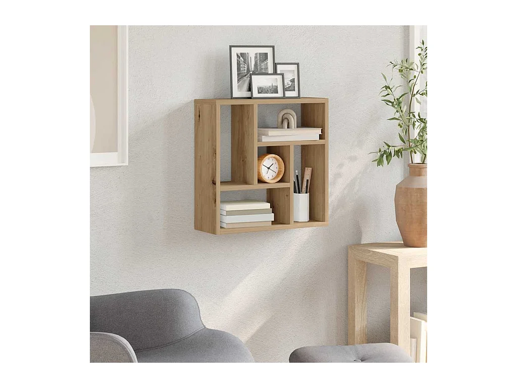 Étagère murale chêne artisanal 45x16x45 cm bois d'ingénierie