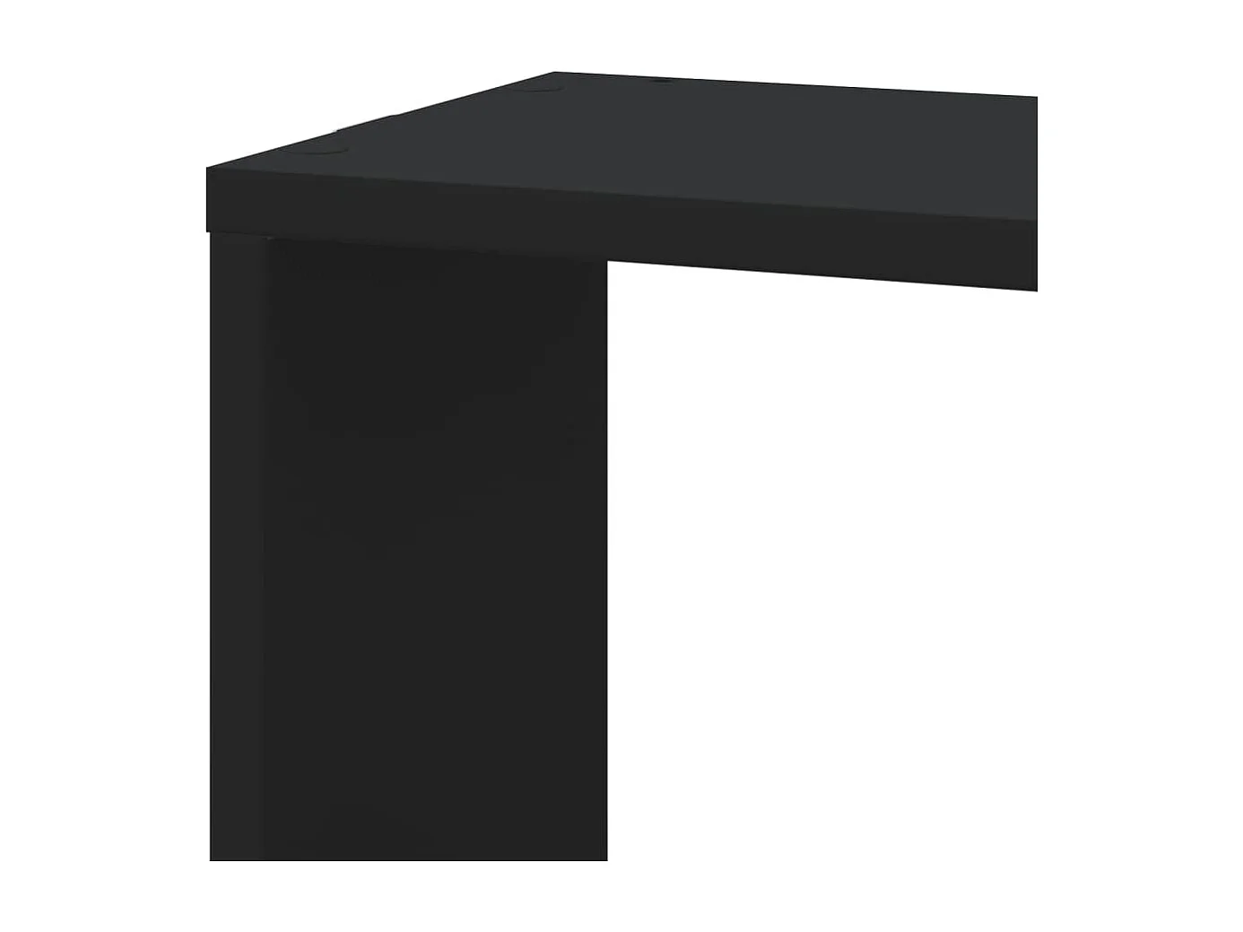 Zwarte hoekwandplank 45x45x147 cm bewerkt hout