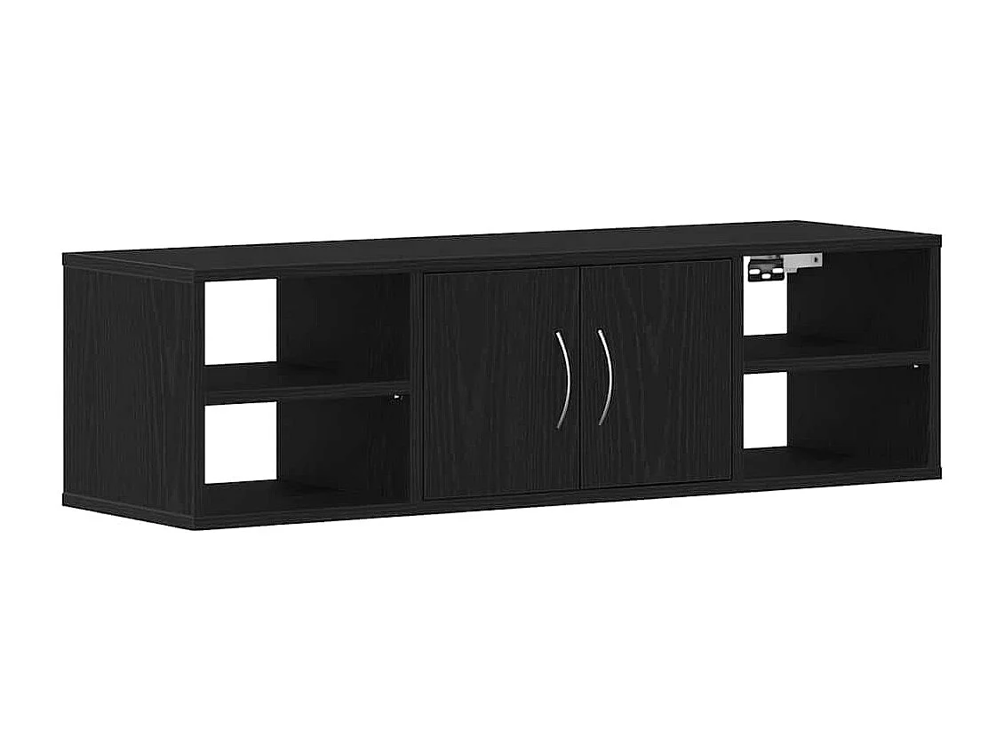 Wandregal aus schwarzer Eiche, 140 x 41 x 75 cm, Holzwerkstoff