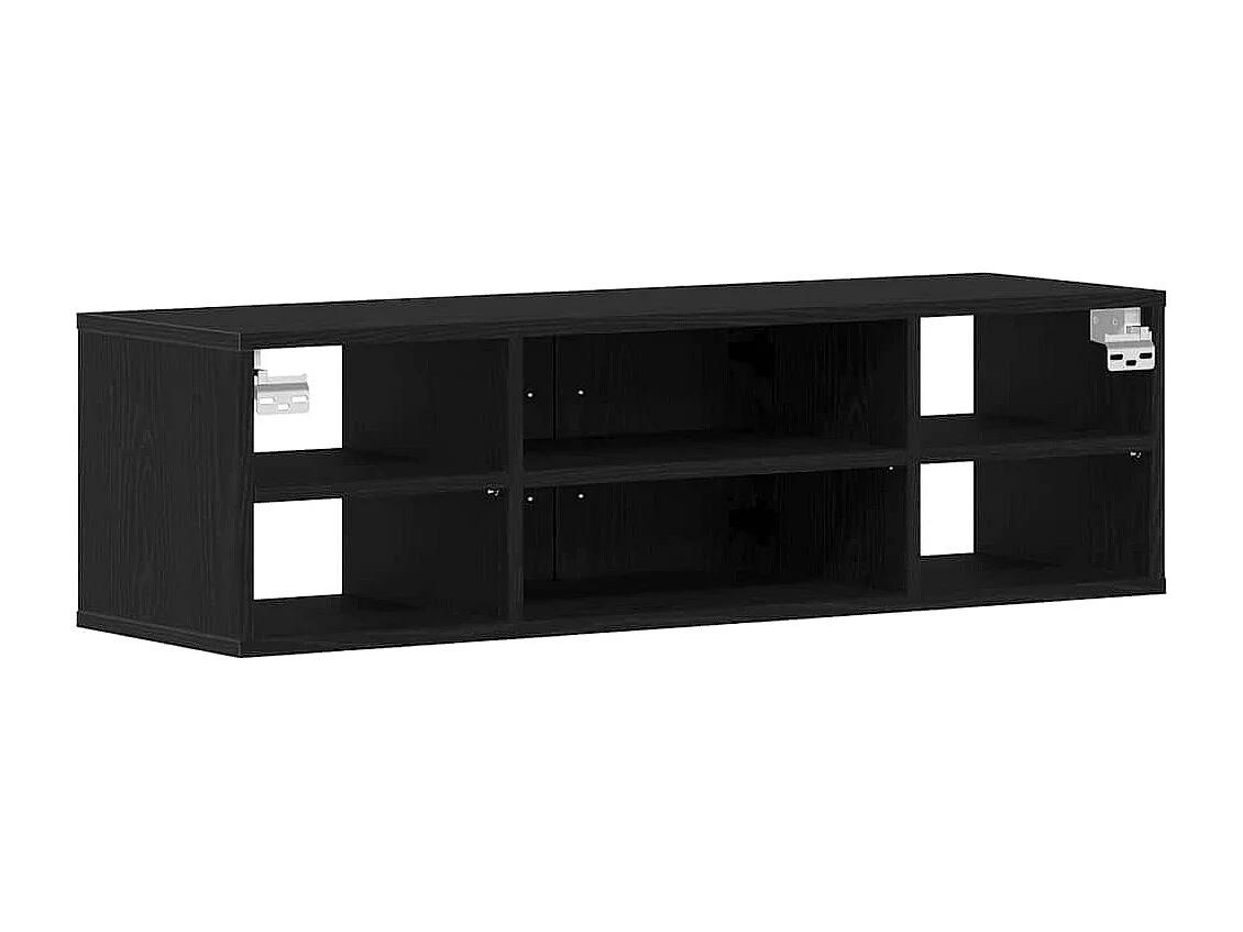 Wandregal aus schwarzer Eiche, 140 x 41 x 75 cm, Holzwerkstoff