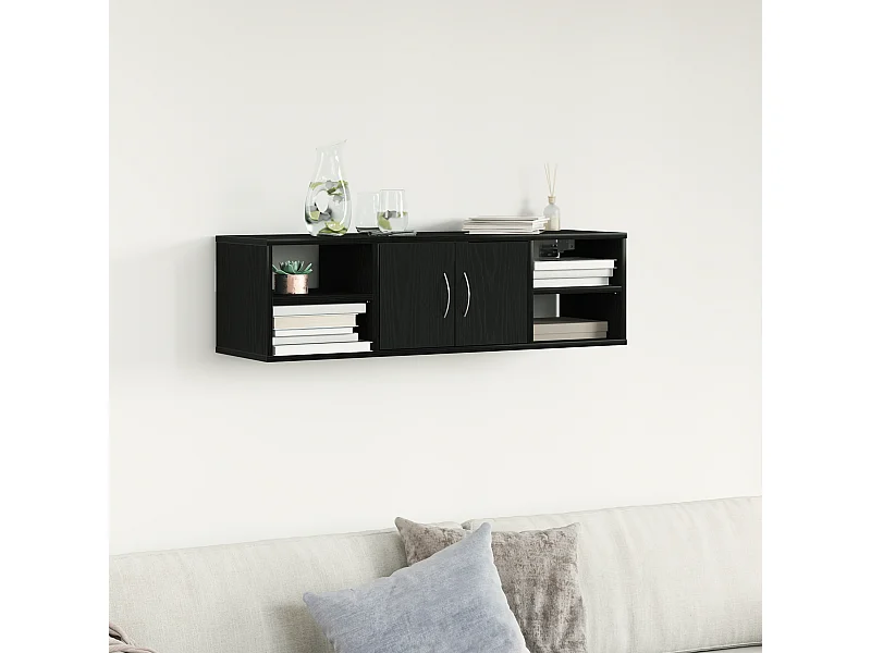 Étagère murale Chêne noir 140x41x75 cm Bois d'ingénierie